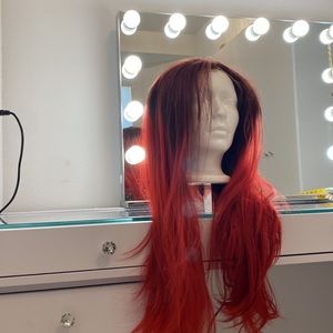 Red thick wig